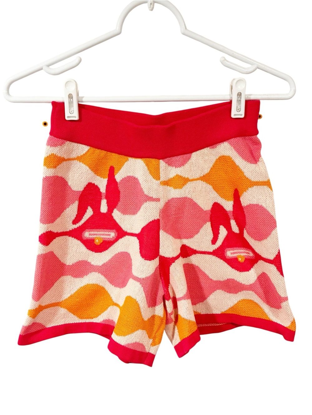 Jelly Bunny Orange Pink Knit Pull On Shorts Size Small